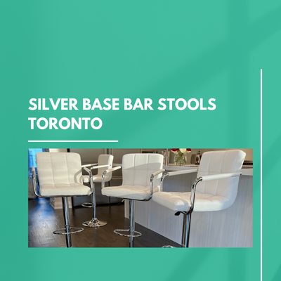 Black & White Bar Stools with Silver Bases