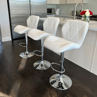 Butterfly White-Silver Bar Stools
