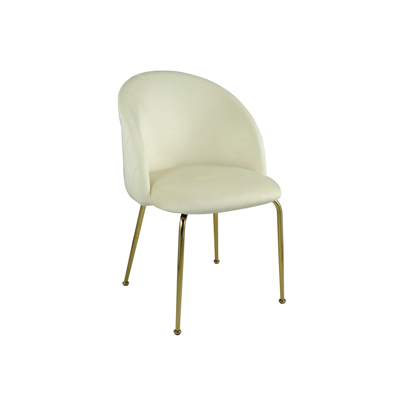Agatha Beige velvet chair with gold legs