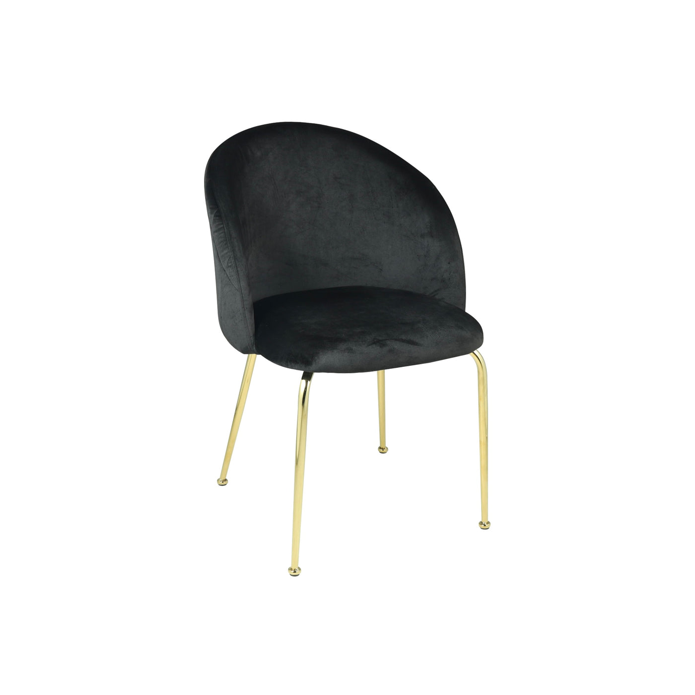 Agatha Black Velvet Chair With Gold Legs