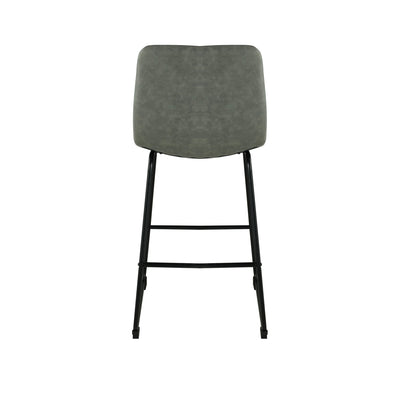 Alfred Grey Leather Counter Height Bar Stools