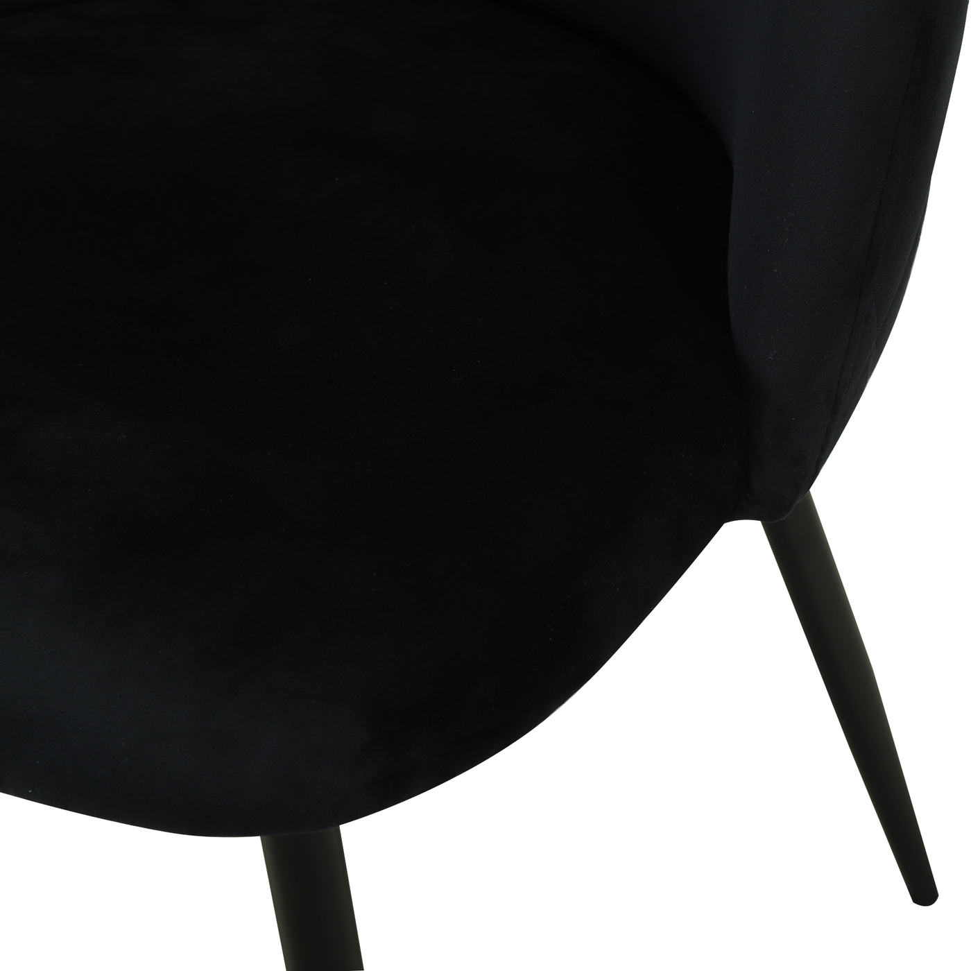 Charles black velvet chair with black metal legs