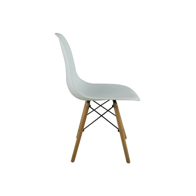 Eiffel White Dining Chair with Wooden Legs